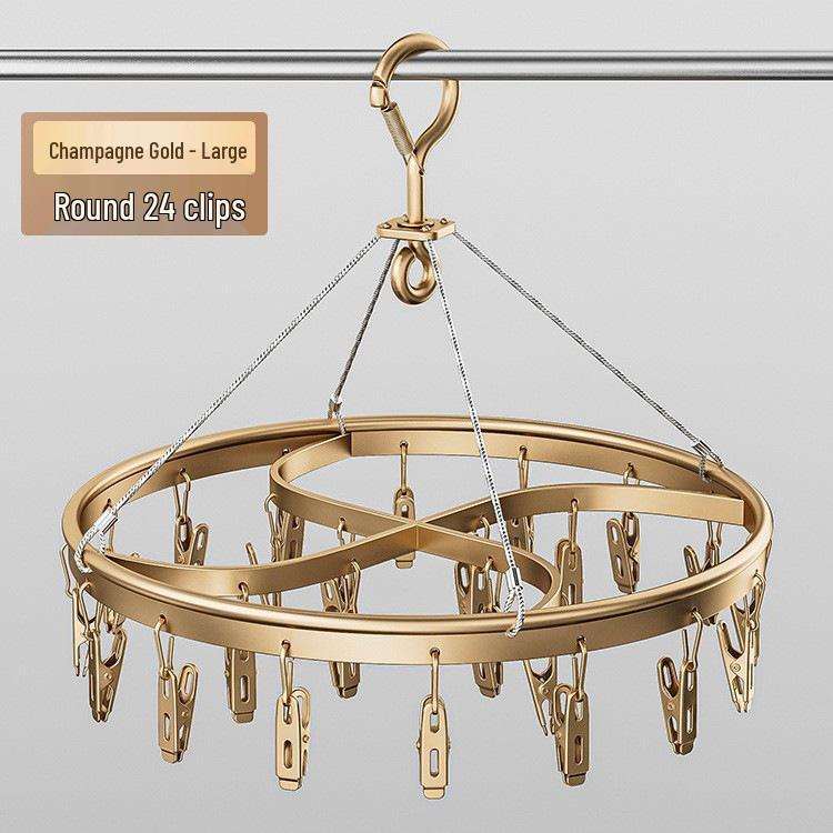 Aluminum Alloy Multi-Clip Clothes Drying Rack for Balcony and Underwear