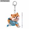 2D Cute Acrylic Yoga Dog Shaped Backpack Keychain Car Hanging Ornament Accessory