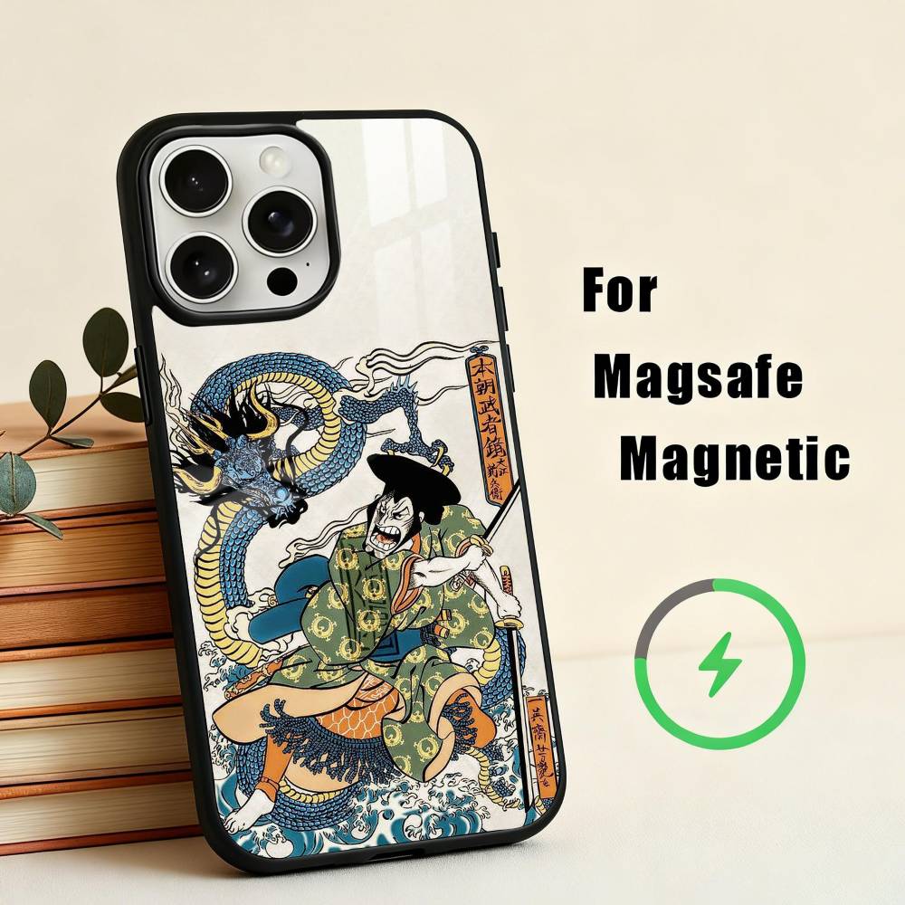 J-Japan Ukiyo-e S-Samurai Sea Phone Case For iPhone 17,16,15,14,13,12,Plus,Pro,Max for Magsafe Magnetic Wireless Charging