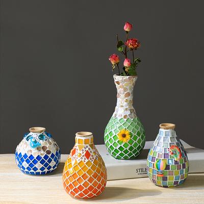 1ks Dřevěná DIY řemeslná sada Mozaiková váza