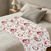 Soft Flannel Blanket Anti-Pilling, Heart Pattern, Warm Cozy, All Seasons, Perfect for Home & Sofa Napping, Valentine’s Gift for Postpartum Moms