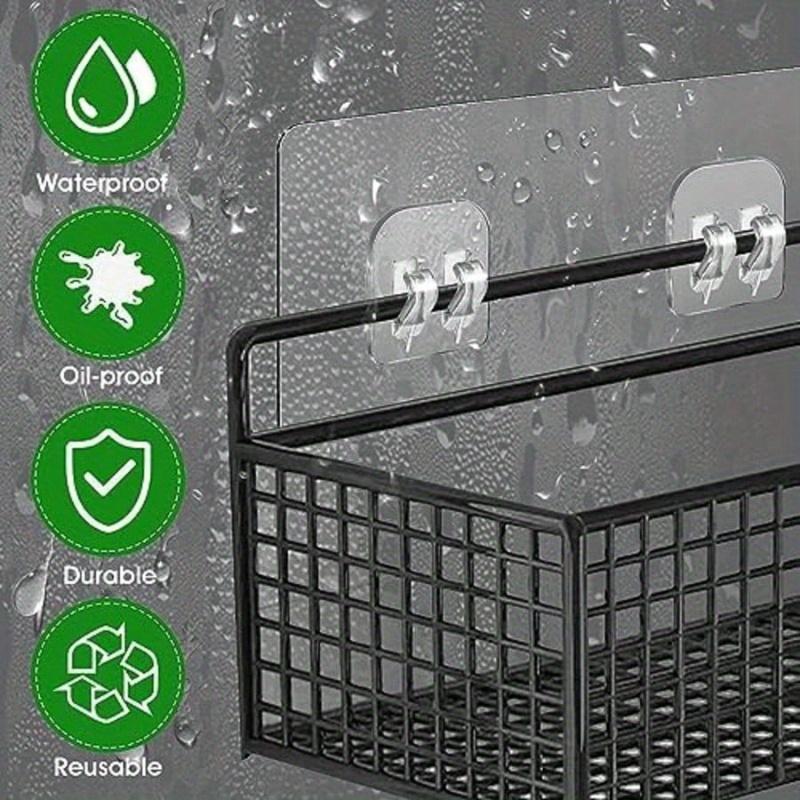 Samolepicí háčky na sprchový košík, Vodotěsné nástěnné háčky pro koupelnové úložné košíky, Mýdlenky a zavěšení, Není potřeba vrtání