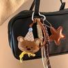 Miu Style Plush Teddy Bear Charm: Cute Climbing Rope Bracelet & Cartoon Doll Ornament Keyring
