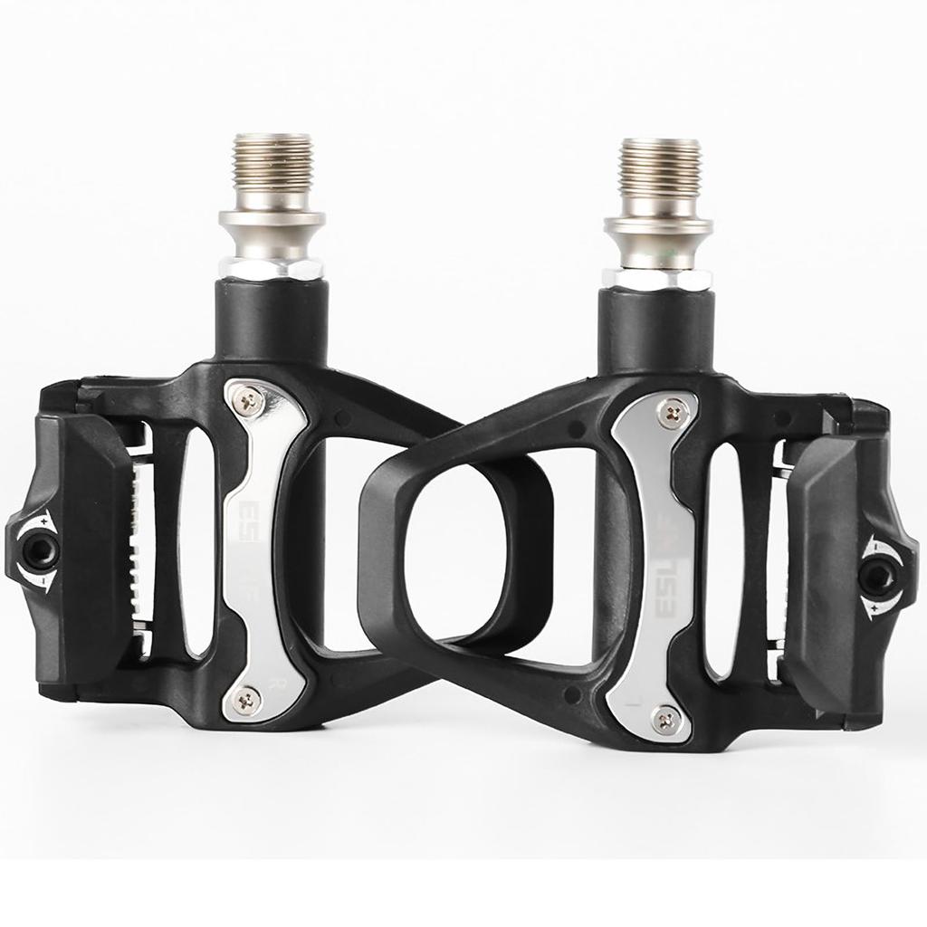 Shimano Compatible Binding Pedals and Cleats Set for Road Lightweight and Ideal for ESLNF031 Pedals SPD-SL Bikes, On-Road Use, (Plain, & Cleats)
