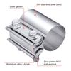 2.25 Inch Exhaust Muffler Clamp Stainless Steel Butt Joint 2pcs  Sleeve Catalytic Converters Exhaust Band Clamp