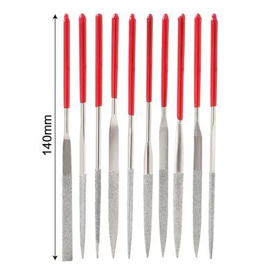 10 STÜCKE Mini Nadelfeilen Set Diamantbeschichtet 140mm für Schmuckherstellung Handwerk Keramik Glas Stein Holz Werkzeuge