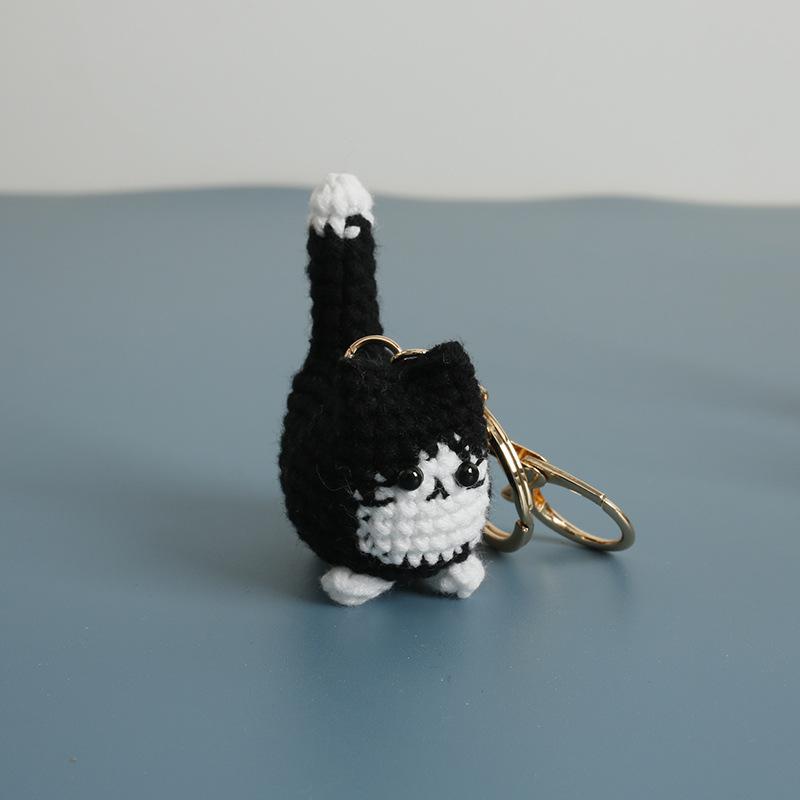 2026 Häkelkatzen-Serie Schlüsselanhänger Niedlicher handgefertigter fetter Katzenanhänger Gestrickter Tier-Schlüsselanhänger Rucksack-Dekoration Zubehör Geschenke