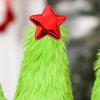 Grüne Plüsch Weihnachtsbaumschmuck Weiche Fellige Weihnachtsdeko mit Sternspitze Feiertags-Tischdekorationen Partyzubehör