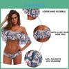 Sexy schulterfreier Bikini mit Rüschenkanten und floralen Akzenten Hochwertiges Polyester-Material