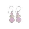 Rose Chalcedony Gemstone 925 Sterling Silver Handmade Jewelry Earrings 1.12" EE-69-15