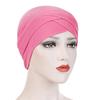 1Pc Hijab Breathable Solid Color Female Head Wrap Cross Forehead Polyester Headwrap Women's Turban