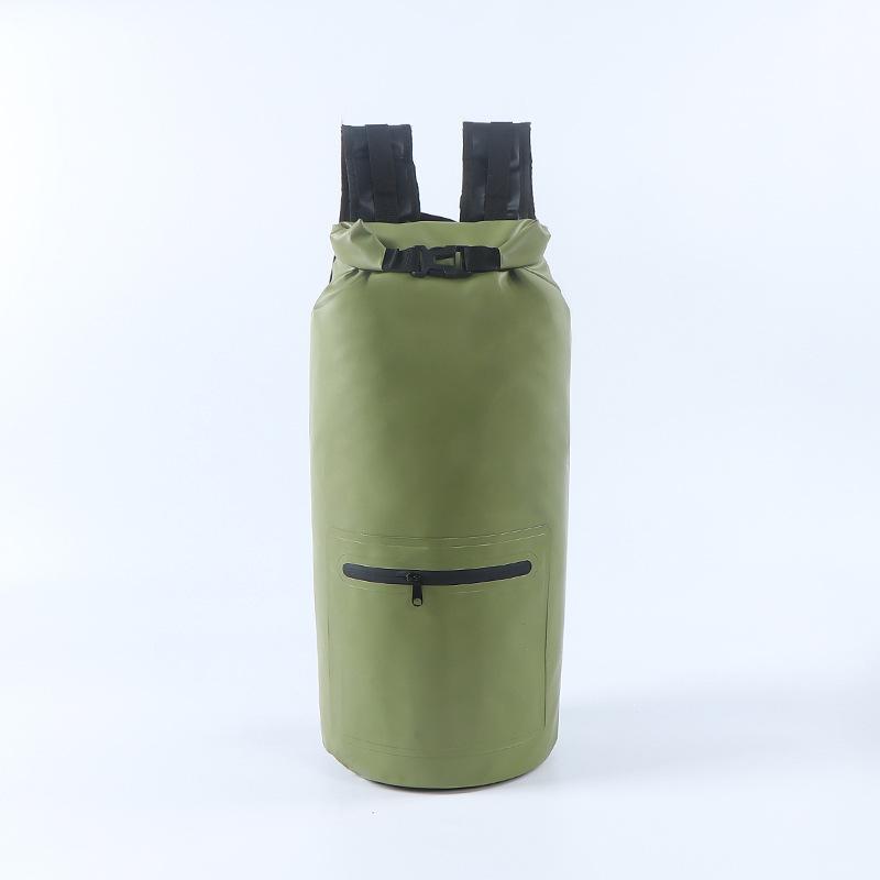 

Outdoor zipper waterproof bag swimming waterproof bag waterproof bucket bag beach waterproof bag rafting bag 5L зелений