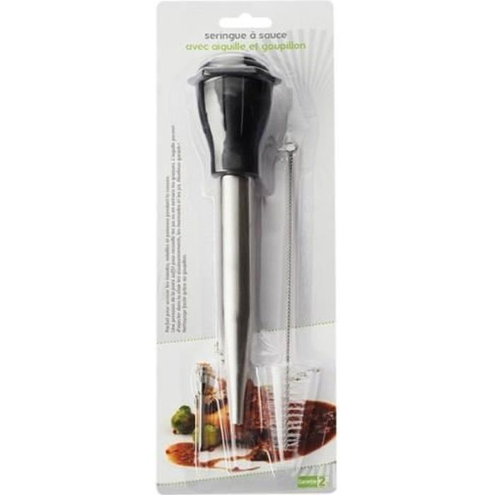 Stainless Steel Sauce Syringe with Needle and Cleaning Brush