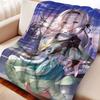 Cartoon Cute Firefly Flannel Blanket Cover Warm Soft Anime Honkai Star Rail Blanket Multifunctional Universal Blankets