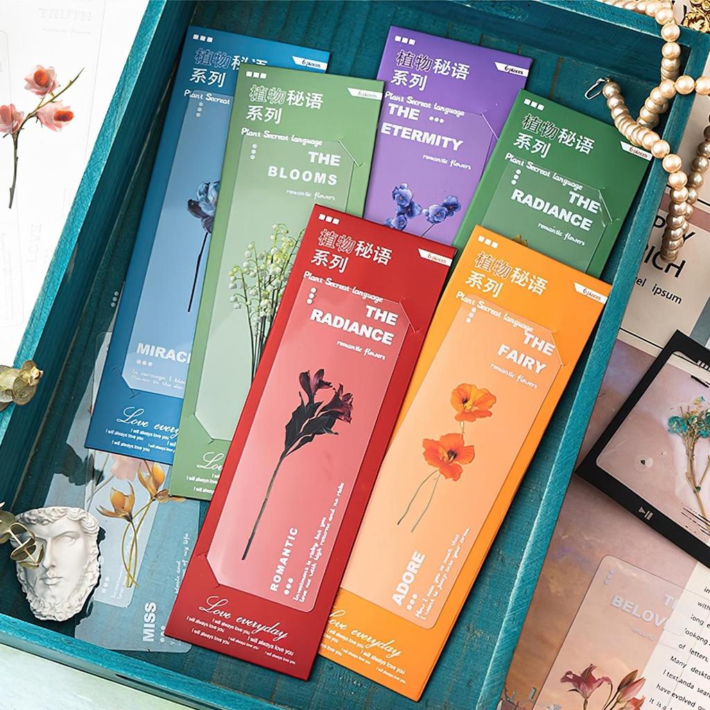 6 Stück Pflanzen Flüstern PVC Lesezeichen Set Natur Pflanzen Blumen Transparent Markierer Seite Notizhalter Schule Lesen Geschenk