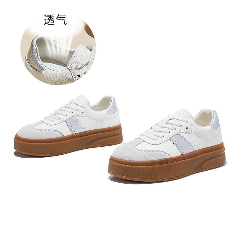 

Leather German training shoes women s spring new platform-soled sports Forrest Gump shoes casual height increase versatile not tired feet women s shoe 35