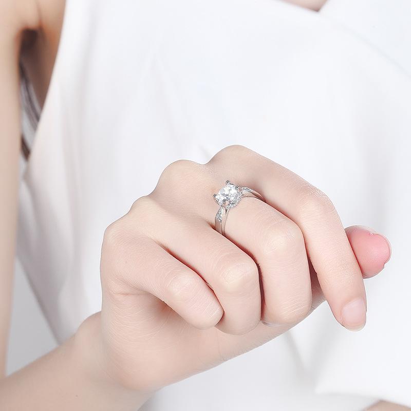 Lindon Classic Copper Alloy Zircon Ring Ladies Jewelry Wedding Promise Party Gift