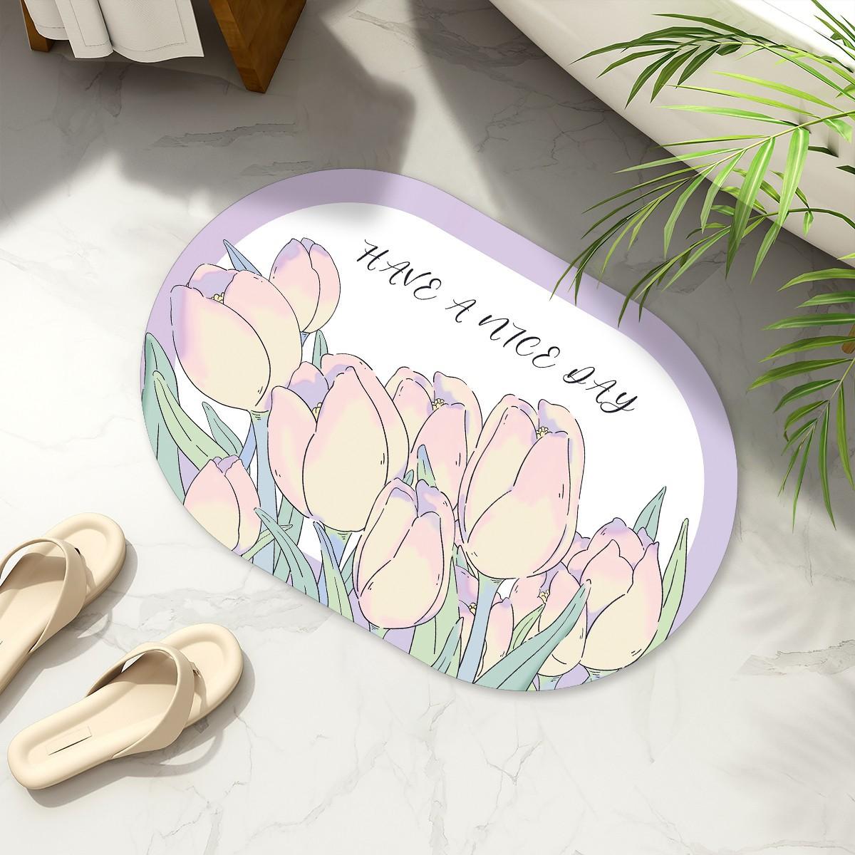 

Коврик для ванной комнаты Быстросохнущий бытовой нескользящий коврик для пола в туалете Коврик для ног у входной двери в туалет Мягкий коврик для пола из диатомовой грязи 40x60cm15.7x23.6in