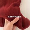 Pullover hooded sweater knitted cardigan jacket women's loose versatile and thin natal new red sweater autumn and winter