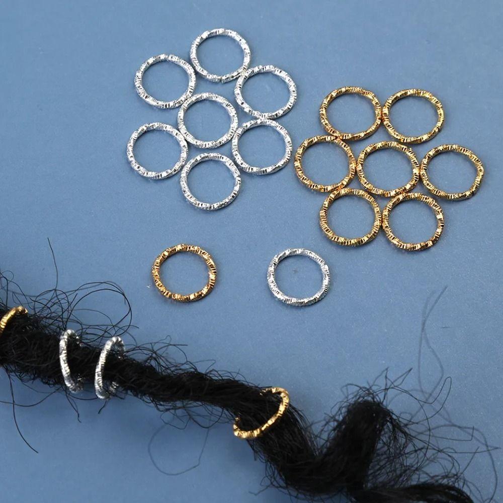 50PCS Big Hole Hair Rings Charm Cuff Clip Hair Braids Styling Tool Dreadlocks Beads