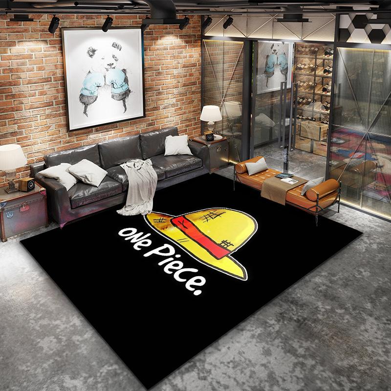 Tapis Tapis Tapis Pirates du Chapeau de Paille One Piece Pour Salon Chambre Maison Décoration de Canapé, Tapis de Sol Antidérapant pour Jouer aux Enfants