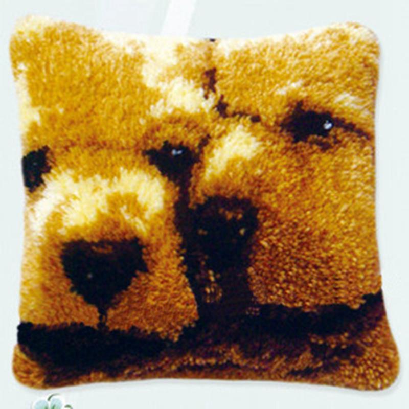 Animal Cartoon Latch Hook Pillow Smyrna Package Hooks Hand Knitted Embroidered Pillow Carpet Embroidery Set Latch Hook Rug Kits