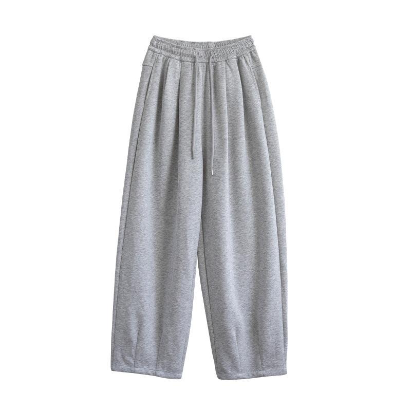 ! Pink Sweatpants Women's Autumn and Winter New High-waisted Sweatpants Casual Wide-leg Radish Pants