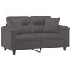 Vidaxl 2-Seater Sofa With Cushions, Gray, 120 Cm, Faux Leather