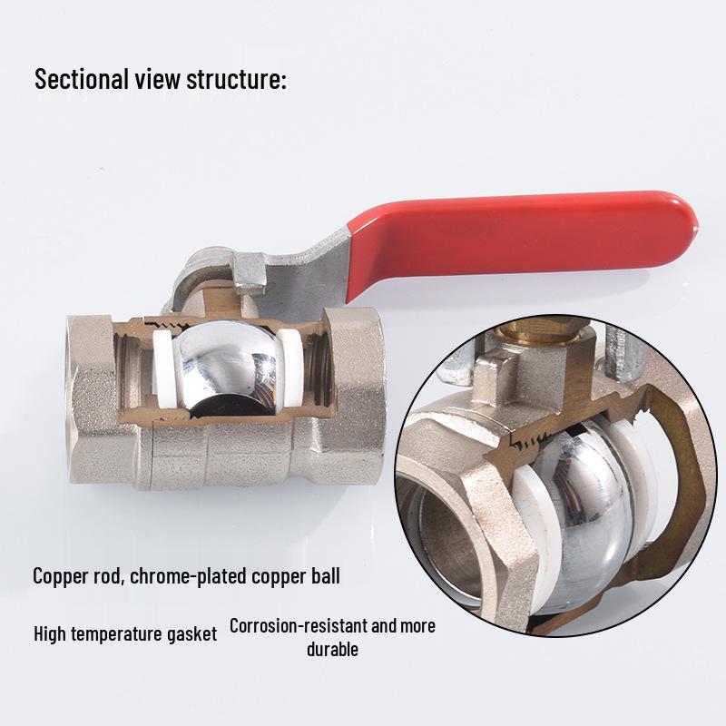 Copper Ball Valve: DN15 Double Female Thread, DN20 Tap Switch, 2/3 Points Internal/External Thread Pneumatic Valve