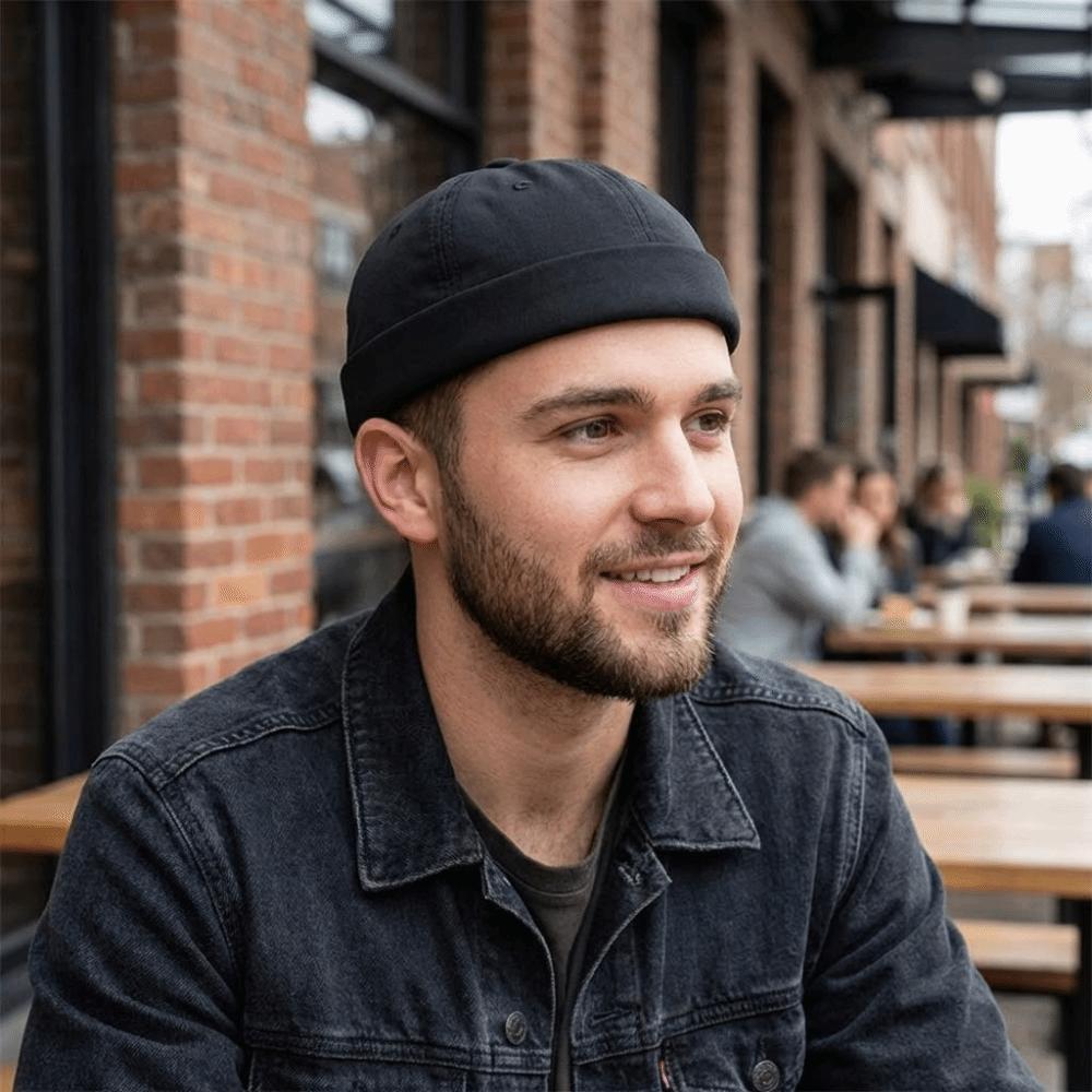 Quick Drying Beanie Cap For Men Breathable Dome Melon Cap Casua Men's Landlord Hat Summer