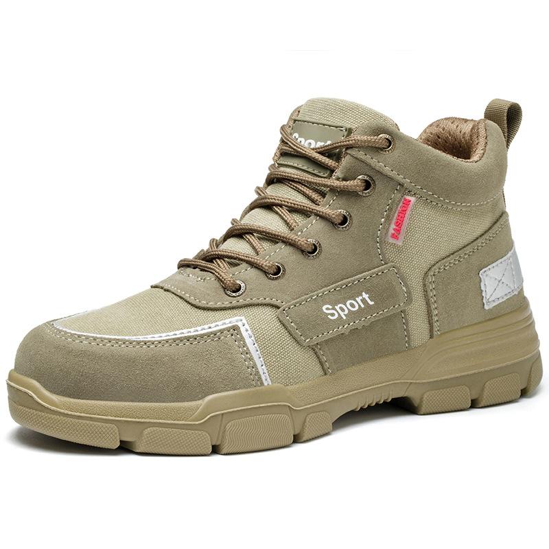 

Защитная обувь для работы со стальной головкой, противоударные и противопрокольные ботинки сварщика, жаропрочные, износостойкие ботинки H70 45 хаки