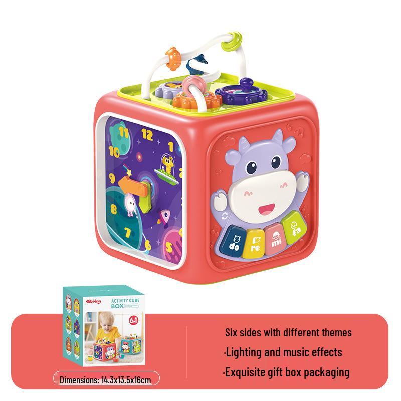

Multifunctional Children s Smart Six-Sided Interactive Playhouse with Pat-Pat Drum