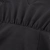 HOUZHOU Abito Nero Donna Scollo a V Vita Alta Classico Coreano Basic Elegante Maniche a Sbuffo Maniche Corte A-line Miniabito