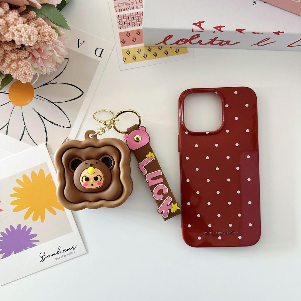 Creative Three-dimensional Cartoon Coin Bag Cute Silicone Small Square Bag Mini Keychain Student Backpack Pendant Bag Gift