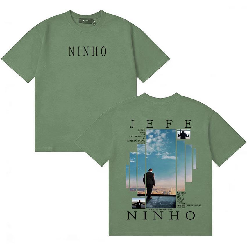 

Rapper Ninho Hip Hop Graphic Jefe summer Tshirt Aesthetic cozy clothing Unisexs Women Double Sided Cotton popluar Oversized T Shirt 4XL