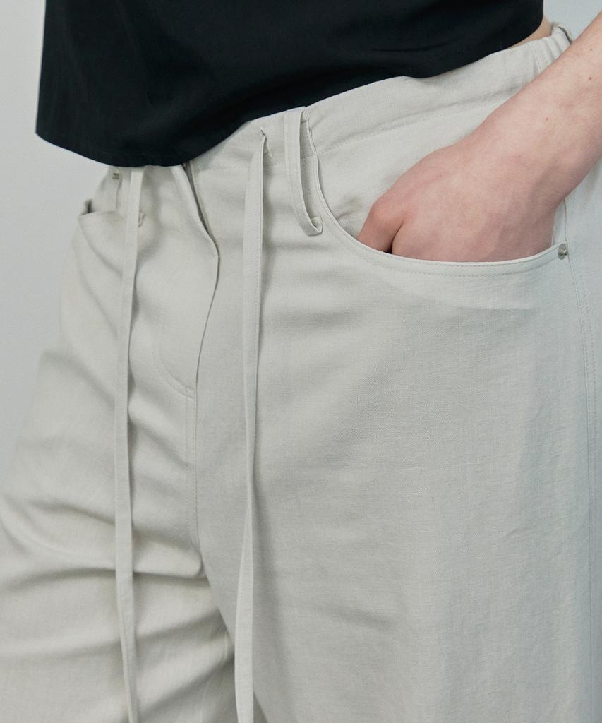 IHR Linen Elastic Waist Pants / Cream
