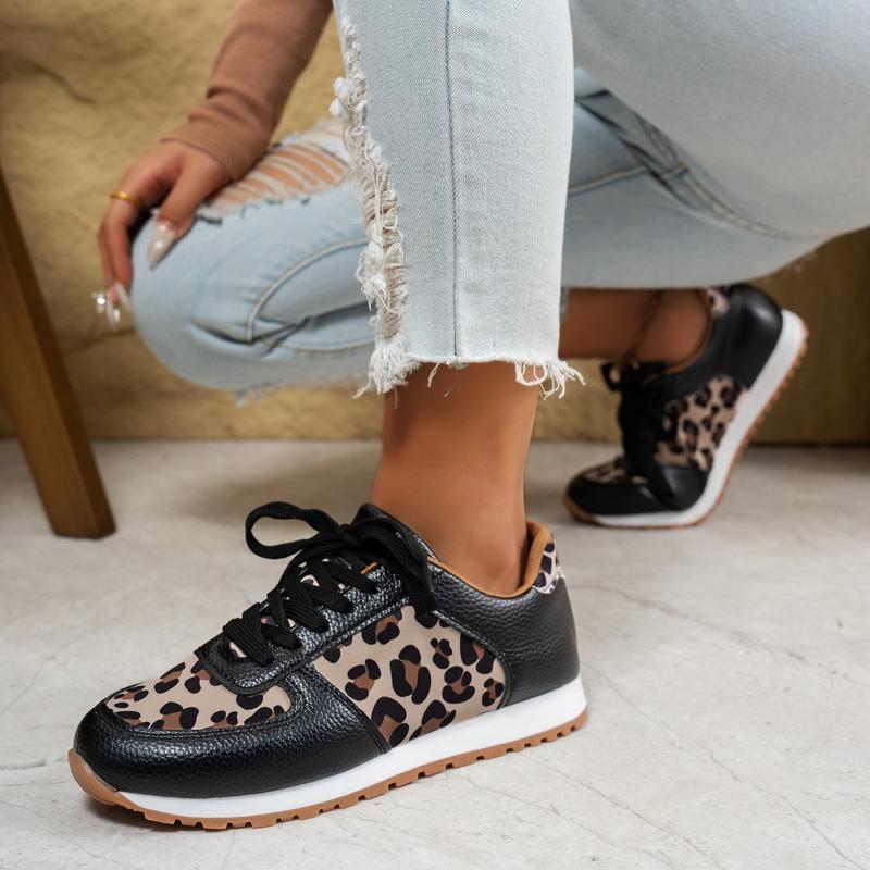 Fashion Autumn New Casual Sports Shoes Women's Fashion Round Head Splicing Front Lacing Soft Sole Non-slip Low Top Shoes