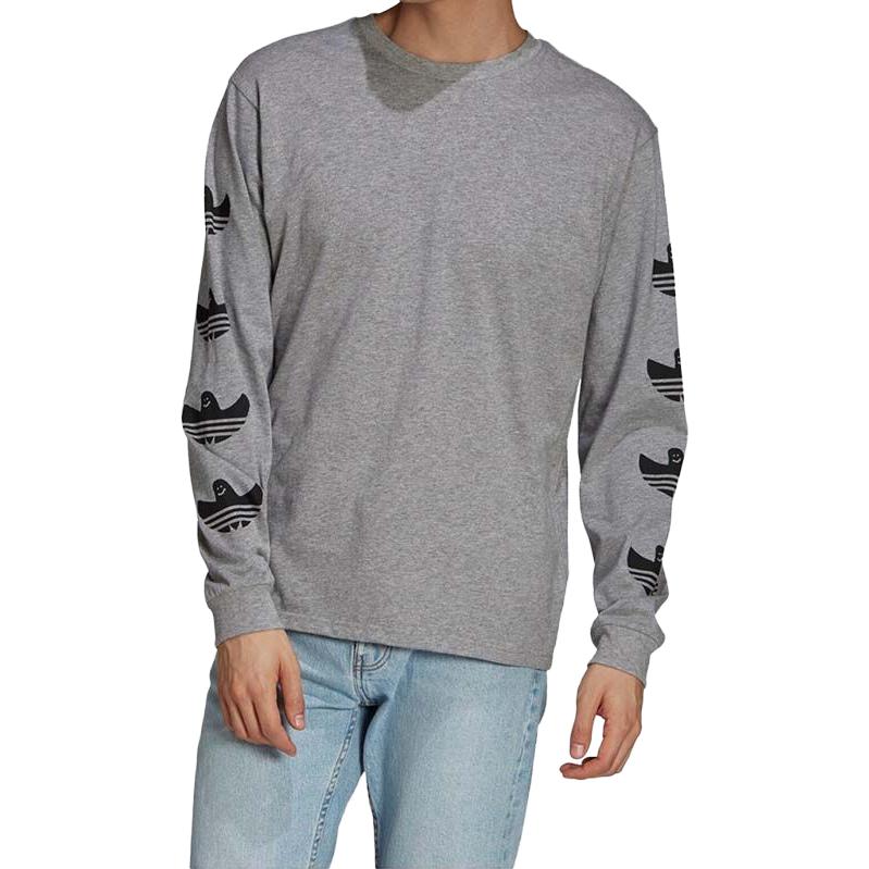 adidas T-shirt Sport Longues Manches Respirant Décontracté Confortable Homme Hauts Gris GL9952