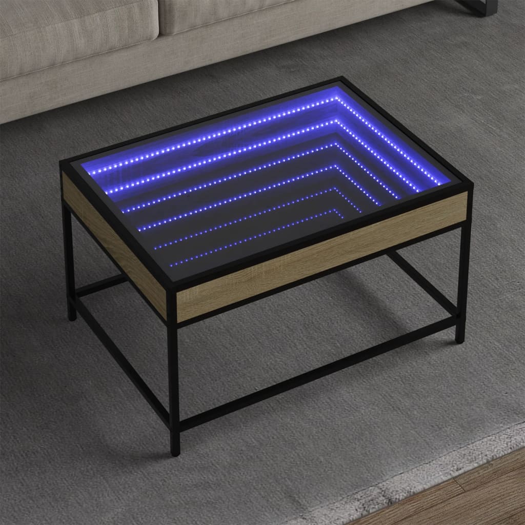 Infinity LED Coffee Table in Sonoma Oak 70 x 50 x 41 cm