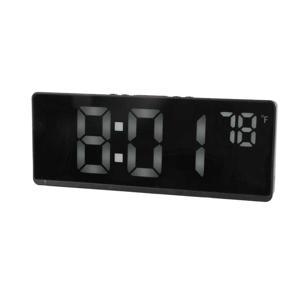 Digital Clock Tabletop Clock with Alarm Clocks USB Powered Large Temperature Display Screen for Home and Office Use