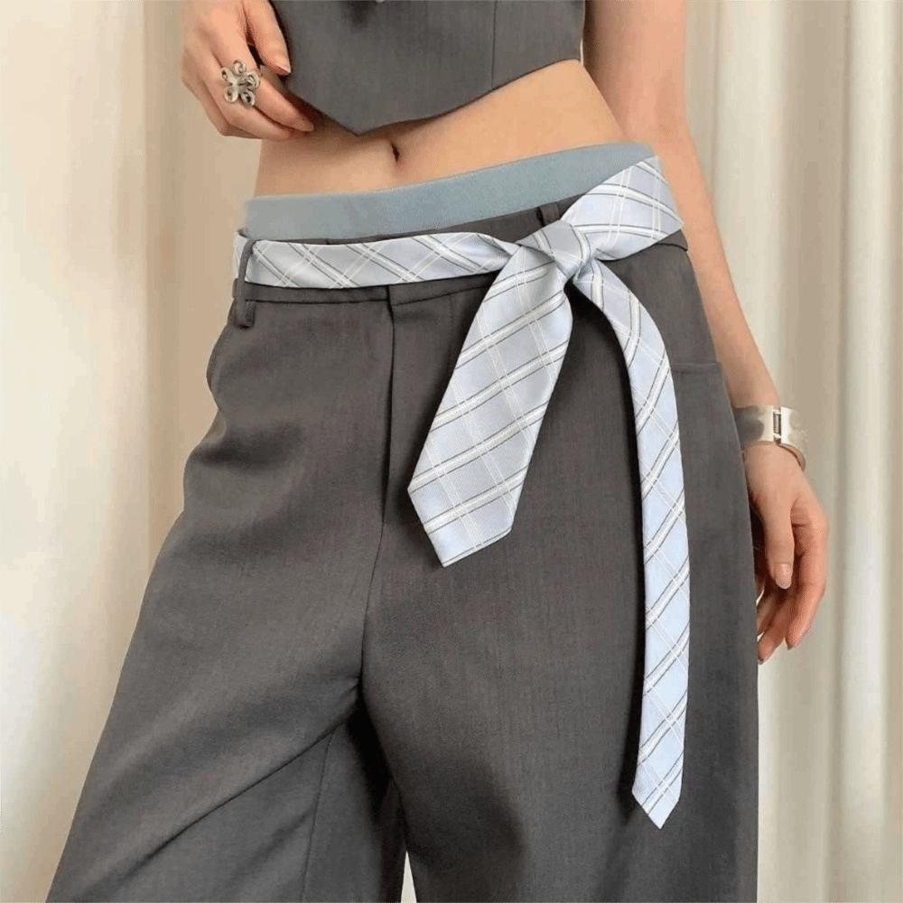 Pink Striped Tie Cloth Shirt Tie Decoration Simple JK Uniform Necktie Uniform Suit