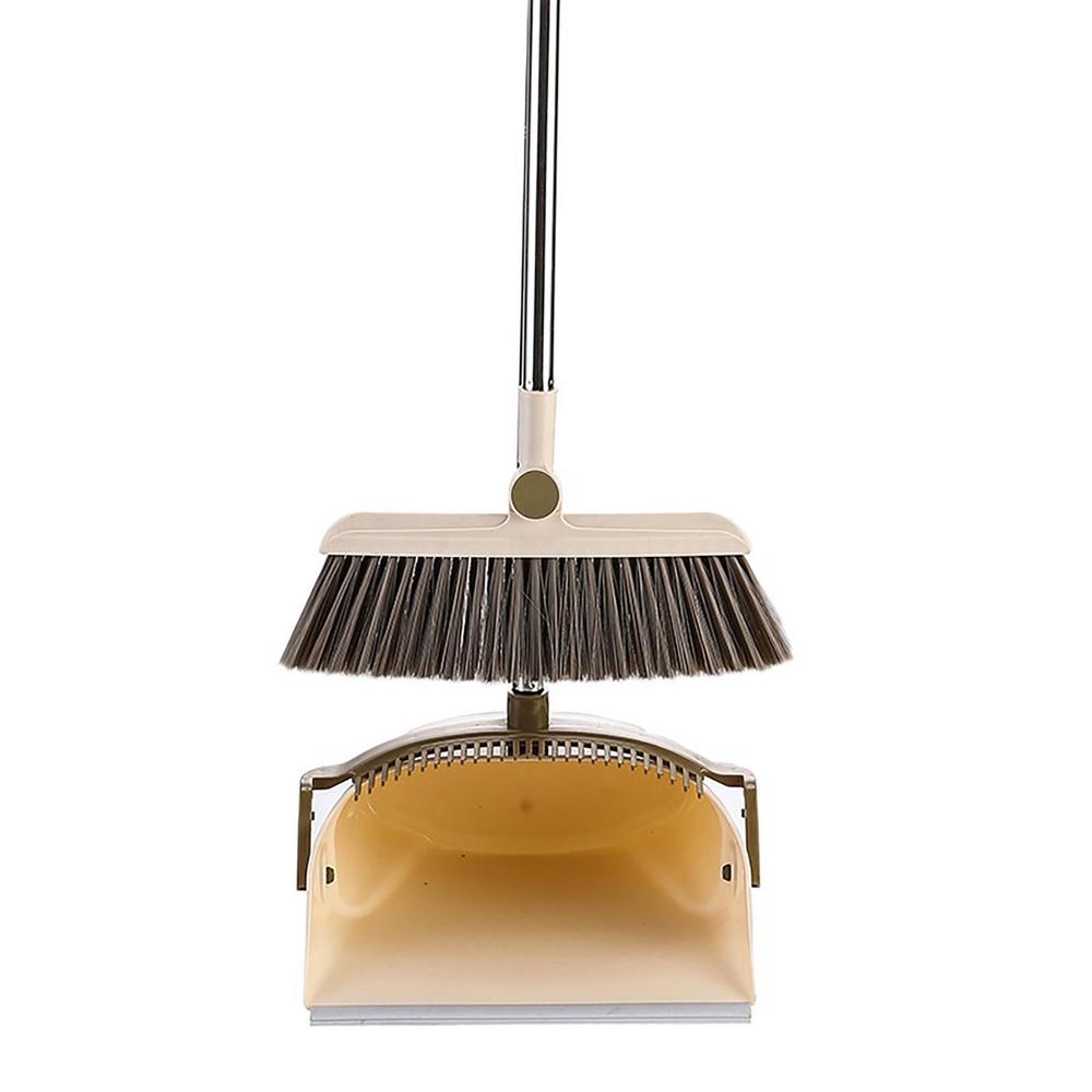 

Набор метлы и совка, вращающийся на 180 градусов, совок для мусора и щетка для ванной комнаты, складной набор инструментов для уборки белый