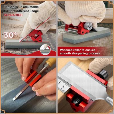 Honing Guide Edge Sharpening Jig Aluminum Alloy Blade Sharpening Holder Manual Metal Wood Chisel Abrasive Tool for Planer Chisel