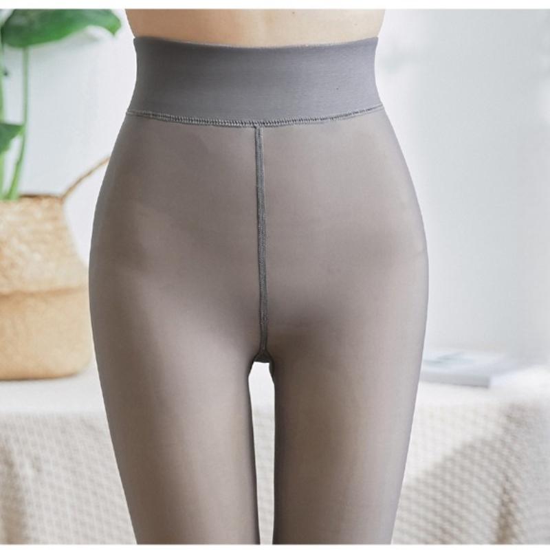 Nye varme vintertights Strømpebukser Dame Fleecesokker Høy midje termisk strømpe Isolerte bukser Falske gjennomsiktige Leggings Tights