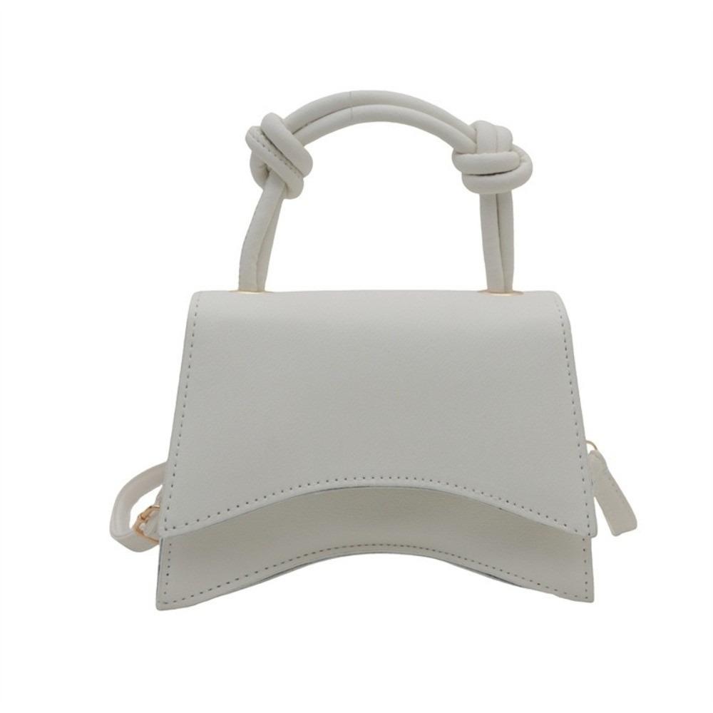 

Single Shoulder Simple Crossbody Bag Square PU Leather Handbag Smudging Square Bag Outdoor белый