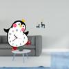 Penguin And Reindeer Wooden Wall Clock Deer Figurine Set for Bedroom Living Room Home