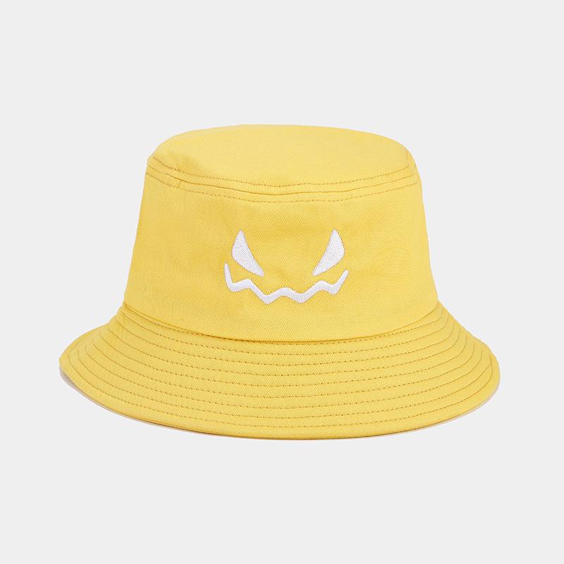Halloween/Halloween decorative hat New grimace pumpkin embroidered bucket hat