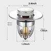 With Hair Catcher Bathroom Sink Drain Stopper Easy Push Type Universal Rebound Drain Plug Filter Basin Pop Up Chrome Sink Filter