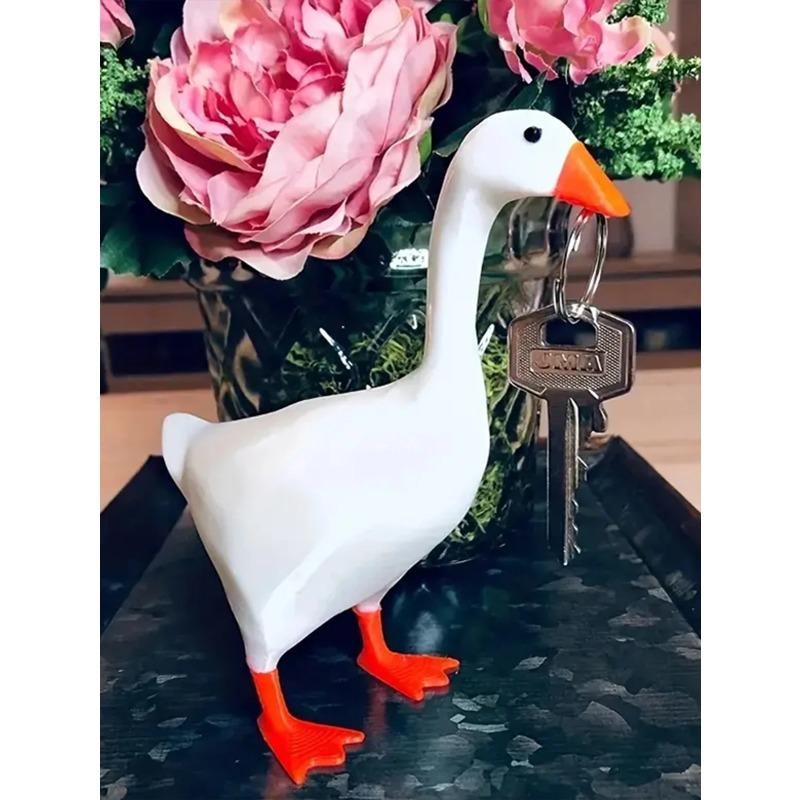 1 Stück Magnetischer Gänse Schlüsselanhänger Heimdekoration Skulptur Büro Schreibtisch Dekoration Harz Gans Enten Skulptur Werkzeugablage Zuhause
