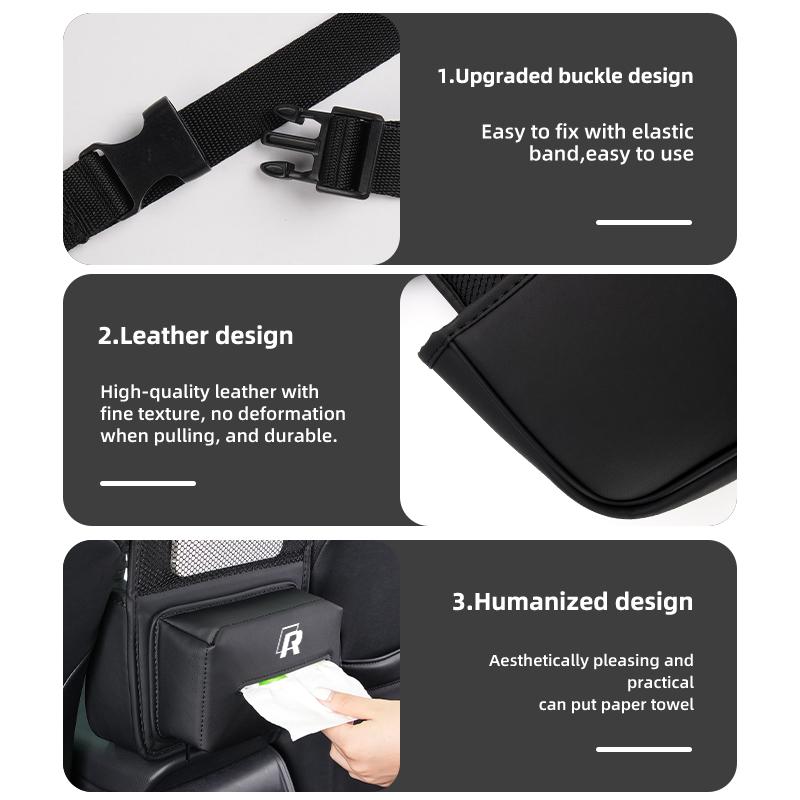 HIJK1 Emblems Car Seat Back Hanging Storage Bag Tissue Water Cup Holder For Volkswagen VW Mk6 CC B5 B6 B7 Golf 4 5 6 7 Scirocco Sagita